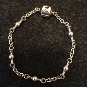 Solid Silver Pandora chain link bracelet
